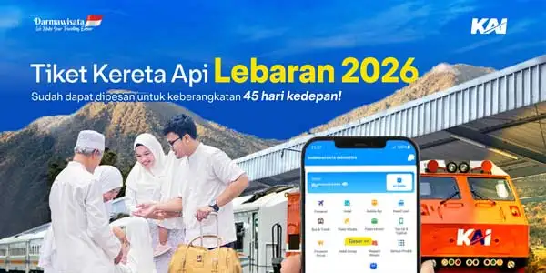 Tiket Kereta KAI Lebaran 2026 Sudah Bisa Dipesan di Darmawisata Indonesia